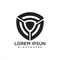 Gradient safety logo template defense shield vector