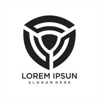 Gradient safety logo template defense shield vector