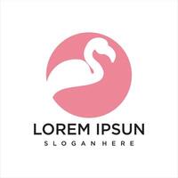 beautiful flamingo with a simple line design style. vector