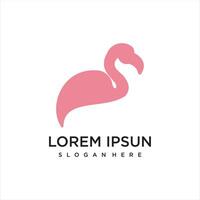 beautiful flamingo with a simple line design style. vector