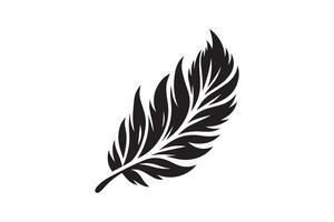 feather silhouette. Bird feather icon. Platelet. vector