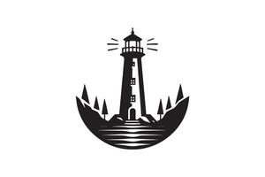 lighthouse icon, Lighthouse icons set. Tower lighthouse icon vector
