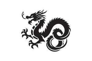 Chinese dragon silhouette traditional style vector