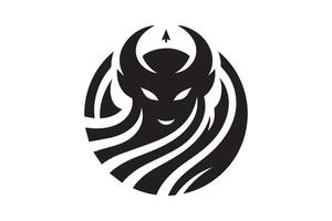 silhouette of a devil with horns vector
