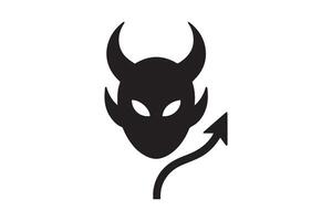 silhouette of a devil with horns vector