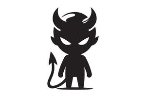 silhouette of a devil with horns vector