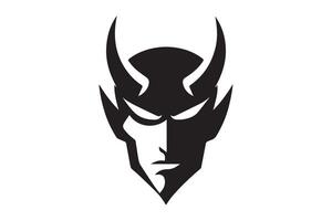silhouette of a devil with horns vector