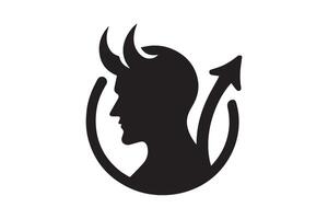 silhouette of a devil with horns vector