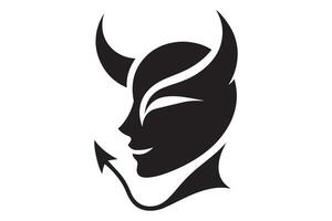 silhouette of a devil with horns vector