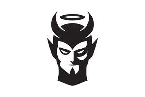 silhouette of a devil with horns vector