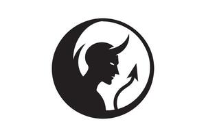 silhouette of a devil with horns vector