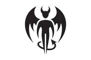 silhouette of a devil with horns vector