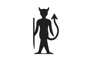 silhouette of a devil with horns vector