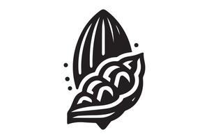 cocoa logo, cocoa bean, cocoa tree, cocoa branches and leaves. Simple illustration of cocoa branch icon vector