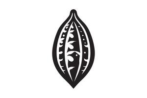 cocoa logo, cocoa bean, cocoa tree, cocoa branches and leaves. Simple illustration of cocoa branch icon vector