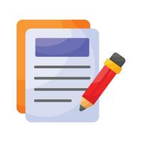 Content writing icon, a pencil with notepad, symbolizes creating engaging and informative digital content vector