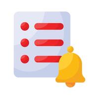 A reminders icon, often featuring a bell, symbolizes alerts and task management notifications. vector