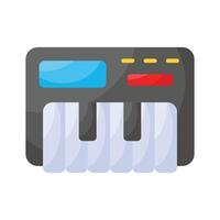 A piano app icon, denoting piano keys or instrument, digital piano playing and music creation. vector