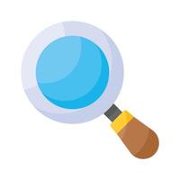 A magnifier icon, magnifying glass denoting search, zoom, and detailed examination functions. vector