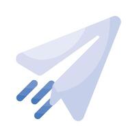 A paper plane showing concept icon of communication, messaging, chat design vector