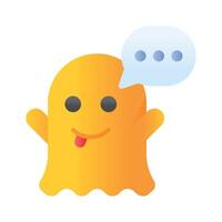 An icon with a ghost logo, for instant photo and sharing, augmented reality filters. vector