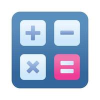 A well designed calculator icon, digital computation and arithmetic functions, mathematical calculations vector