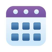 A calendar icon showing scheduling, events, and time management for planning. vector