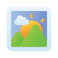 An image icon represents a visual element, used to symbolize photos, pictures, or graphics. vector