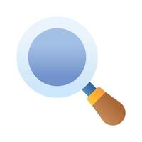 A magnifier icon, magnifying glass denoting search, zoom, and detailed examination functions. vector