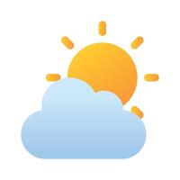 A weather icon represents various atmospheric conditions such as sun, rain, clouds, or snow in a visual format. vector