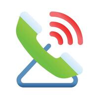 Telephone receiver with wire showing icon of telephone calling, voice communication design vector