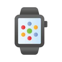 A wristwatch with digital features, smartwatch icon, wearable technology for health tracking, notifications and app vector