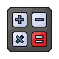 A well designed calculator icon, digital computation and arithmetic functions, mathematical calculations vector