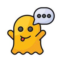 An icon with a ghost logo, for instant photo and sharing, augmented reality filters. vector
