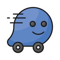 Navigation app icon, symbolizes navigation, traffic updates, and community driven insights. vector