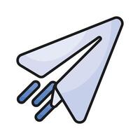 A paper plane showing concept icon of communication, messaging, chat design vector