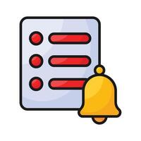 A reminders icon, often featuring a bell, symbolizes alerts and task management notifications. vector