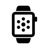 A wristwatch with digital features, smartwatch icon, wearable technology for health tracking, notifications and app vector