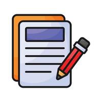 Content writing icon, a pencil with notepad, symbolizes creating engaging and informative digital content vector