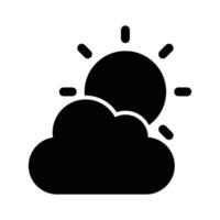 A weather icon represents various atmospheric conditions such as sun, rain, clouds, or snow in a visual format. vector