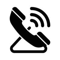 Telephone receiver with wire showing icon of telephone calling, voice communication design vector