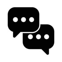 A speech bubble icon, used to represent dialogue, comments, and communication. vector