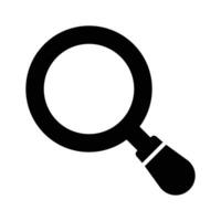 A magnifier icon, magnifying glass denoting search, zoom, and detailed examination functions. vector