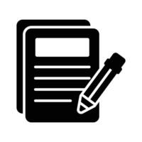 Content writing icon, a pencil with notepad, symbolizes creating engaging and informative digital content vector