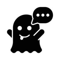 An icon with a ghost logo, for instant photo and sharing, augmented reality filters. vector