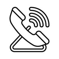Telephone receiver with wire showing icon of telephone calling, voice communication design vector
