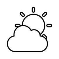 A weather icon represents various atmospheric conditions such as sun, rain, clouds, or snow in a visual format. vector