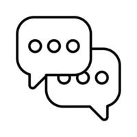 A speech bubble icon, used to represent dialogue, comments, and communication. vector