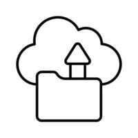 Folder with upward arrow and cloud denoting concept icon of cloud data storage, drive icon vector