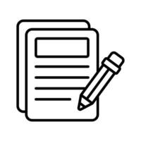 Content writing icon, a pencil with notepad, symbolizes creating engaging and informative digital content vector